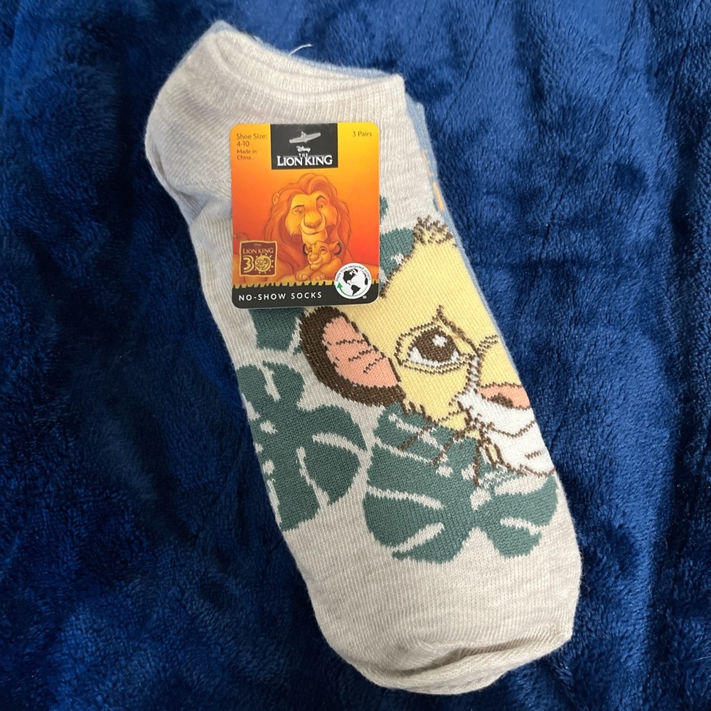 Disney Lion King No-Show Socks - Cream and Green